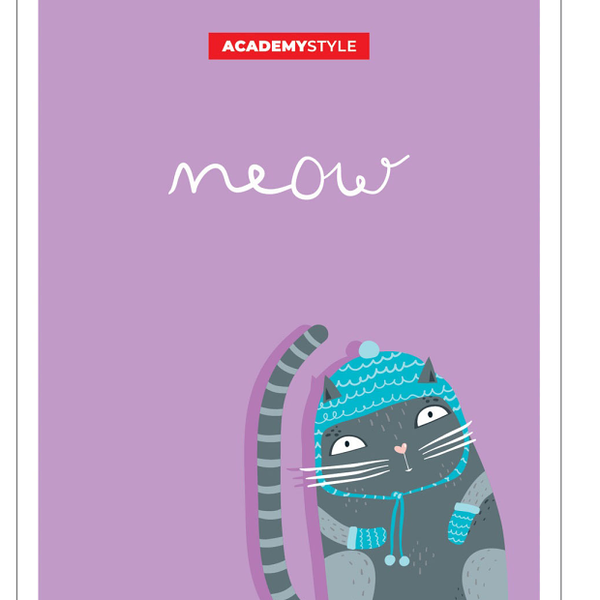 Блокнот Academy Style спираль клетка А6, в ассортименте, 60 л