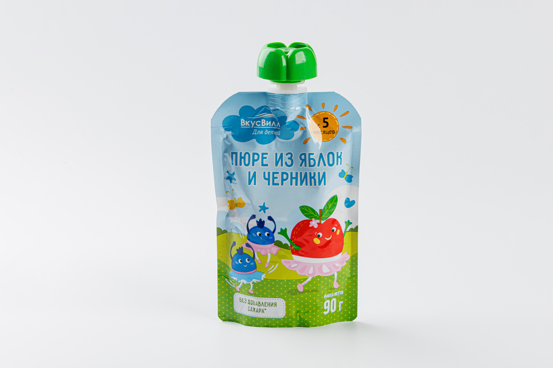 

Пюре из яблок и черники