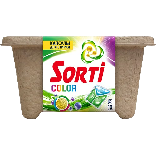 Капсулы для стирки Sorti Color 10шт НК, 130гр в карт контейнере