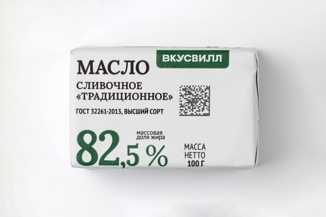 

Масло сливочное 82,5% 100г