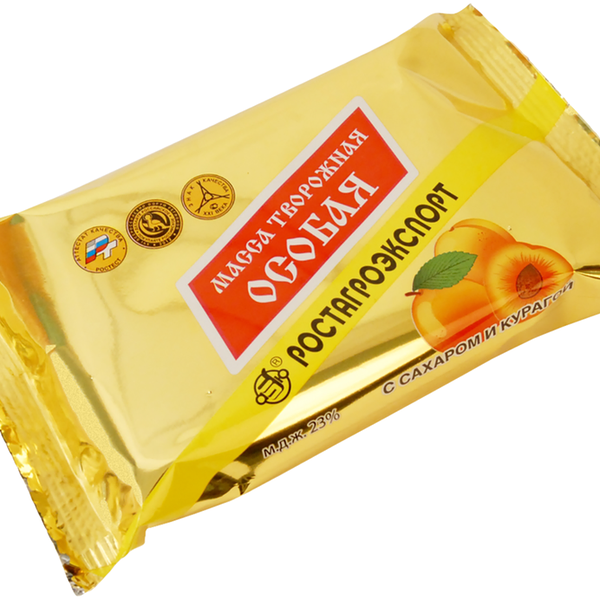 Масса творожная Ростагроэкспорт Особая с курагой 23%