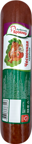 Колбаса полукопченая Кузбасский Бройлер Чесночная Куриная, 1-й сорт