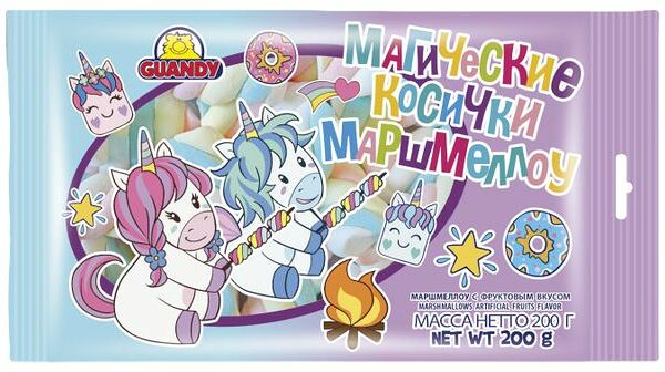 Маршмеллоу Волшебная Страна Магические косички с фруктовым вкусом, 200г