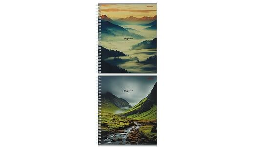 Тетрадь общая Prof-Press Туманные пейзажи А5 96 листов в клетку на гребне, 1шт, в ассортименте