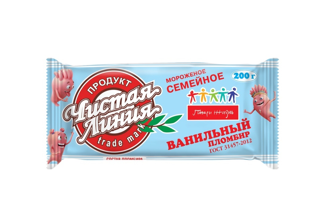 

Мороженое Чистая Линия Семейное ванильный пломбир брикет 200 г