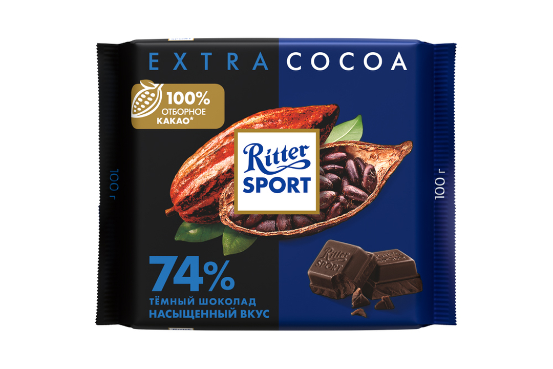 

Шоколад темный Ritter Sport Extra Cocoa из Перу 74% какао 100 г