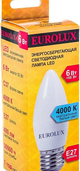 Лампа светодиодная Eurolux E27 6Вт