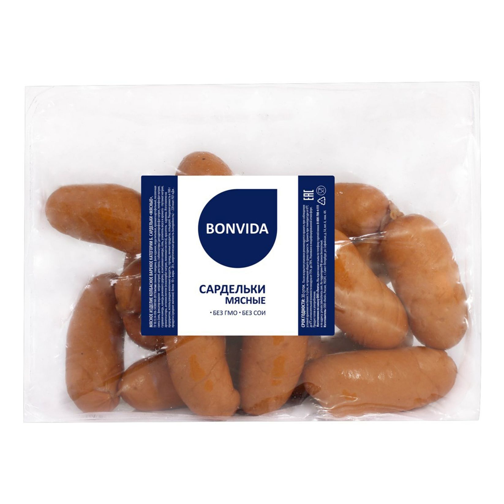 

Сардельки BONVIDA Мясные вес до 1.0кг