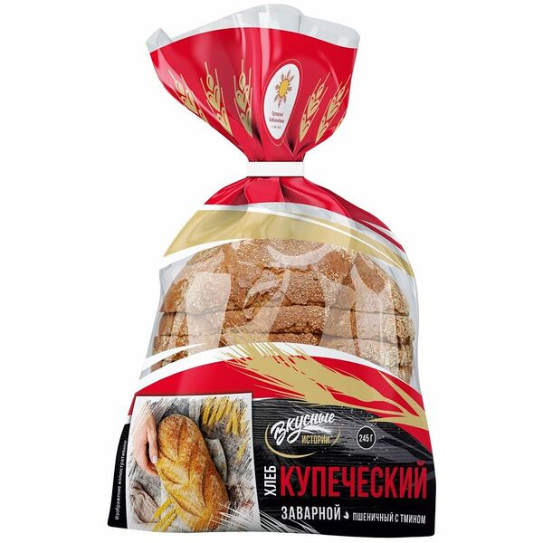Хлеб пшеничный Орловский Хлебокомбинат Купеческий подовый в нарезке половинка 245 г