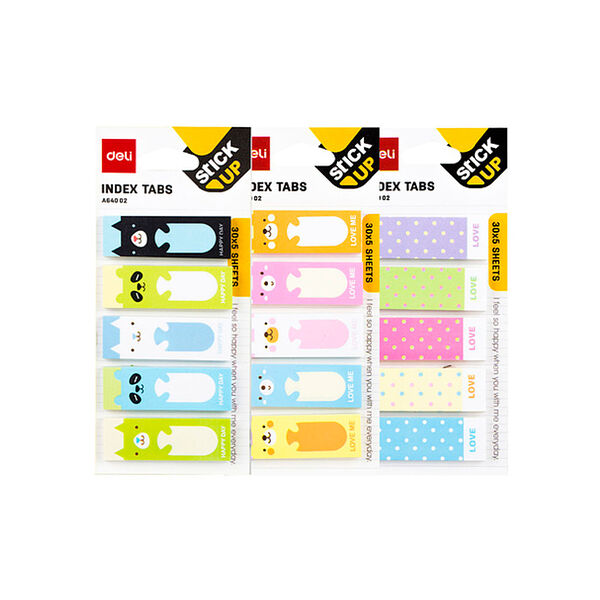 Закладки бум Deli 45*15мм 5цв 30*5шт ассорти арт EA64002