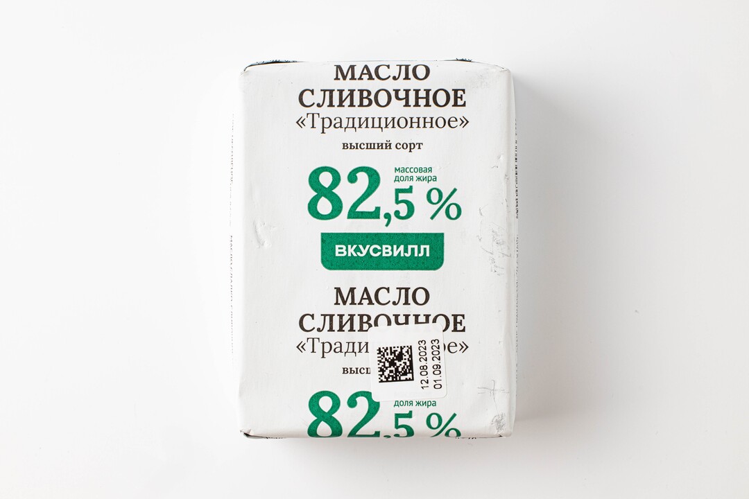 

Масло Вкусвилл традиционное сливочное 82.5 % 200 г