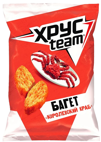 Cухарики ХрусTeam Багет со вкусом Королевского краба 100г