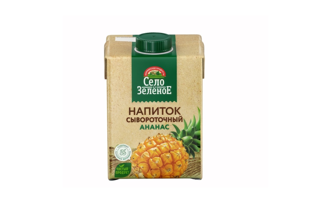 

Напиток сывороточный Село Зелёное Ананас 500 мл