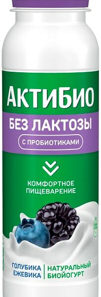 Биойогурт Актибио Голубика-Ежевика без лактозы 1.5% 260г