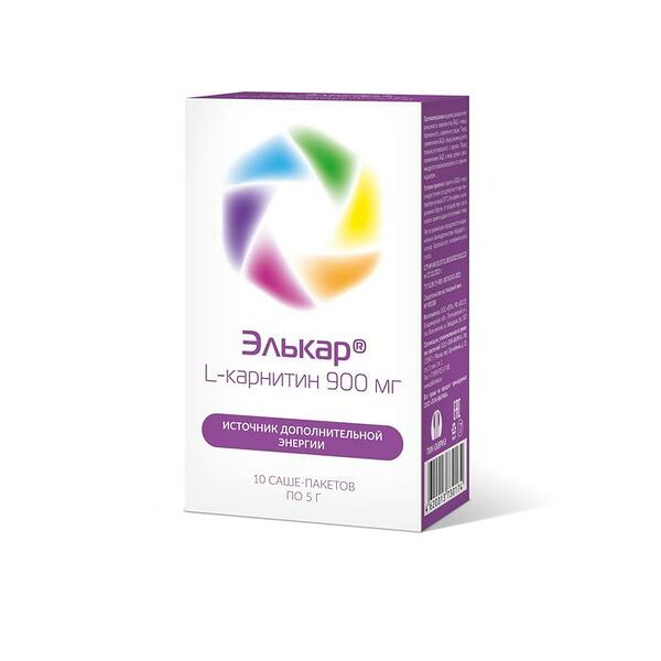 Элькар порошок 900 мг 5 г 10 шт