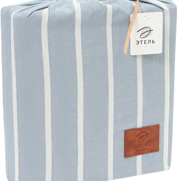 Комплект постельного белья Этель Blue stripe жатый хлопок  2-спальный