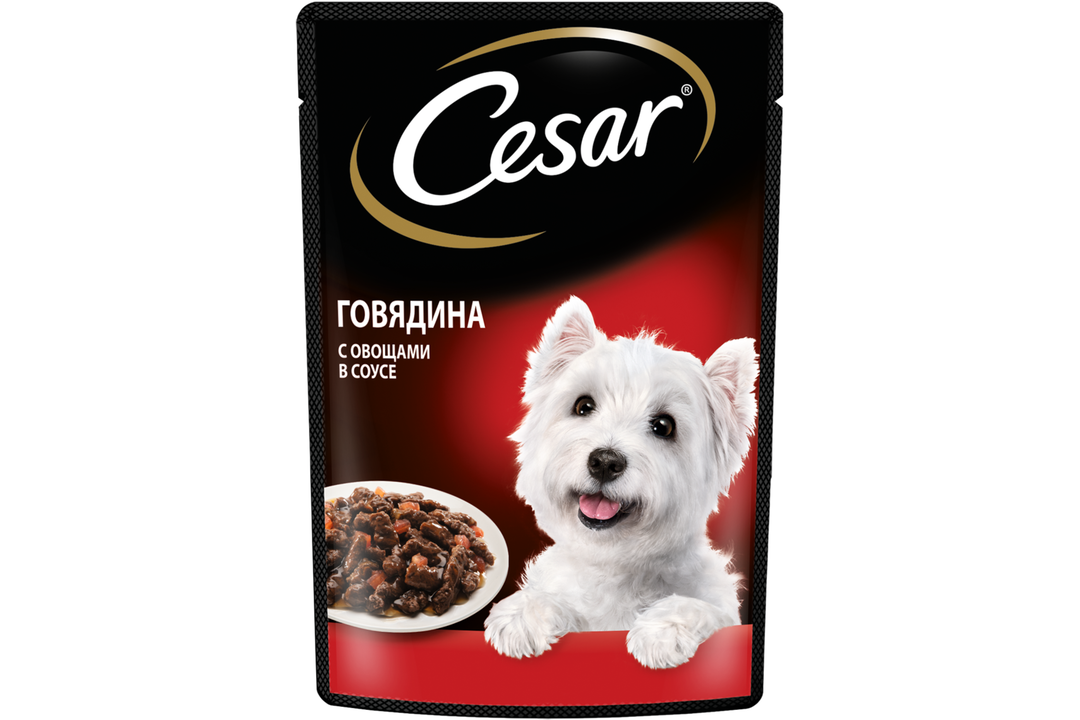 

Влажный корм Cesar для взрослых собак с говядиной и овощами в соусе 85 г