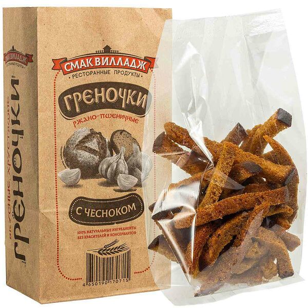 Гренки ржано-пшеничные Смак Вилладж Чеснок 100 г