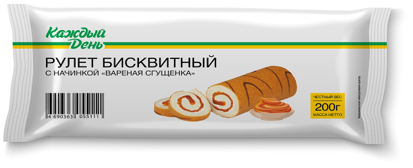 Рулет бисквитный Каждый День вареная сгущенка