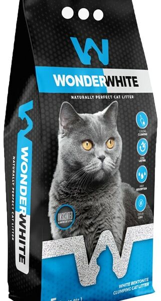Наполнитель для кошачьего туалета Wonder White Unscented Natural комкующийся без ароматизатора 5кг