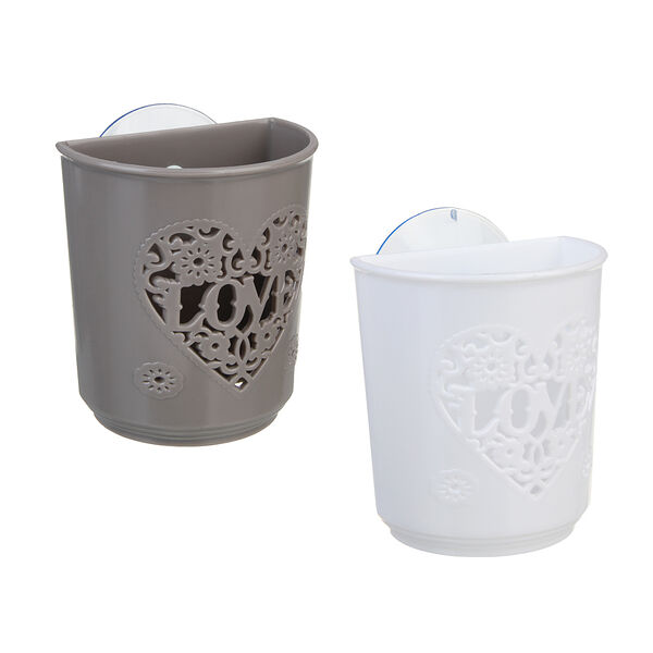 Vetta love стакан для зубных щеток, пластик, 7х10см, 2 цвета в ассортименте