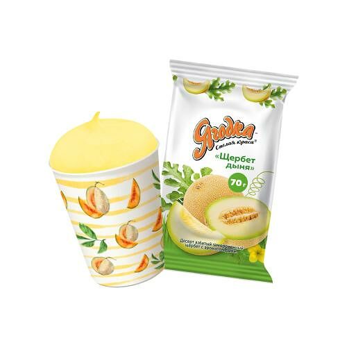 Десерт Ягодка спелая краса взбитый замороженный щербет с ароматом дыни