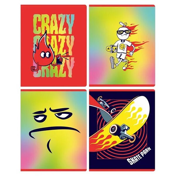 Тетрадь Рельеф-центр А5 Bg Crazy клетка 48л,1шт в ассортименте