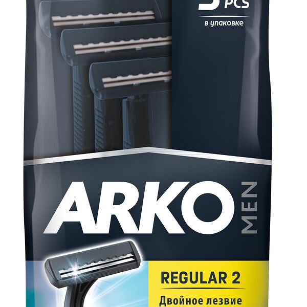 Бритвенный станок Arko Men Regular 2 одноразовый 2 лезвия, 3 шт