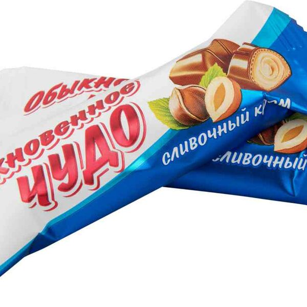 Конфеты вафельные Обыкновенное чудо Славянка Сливочный крем, вес