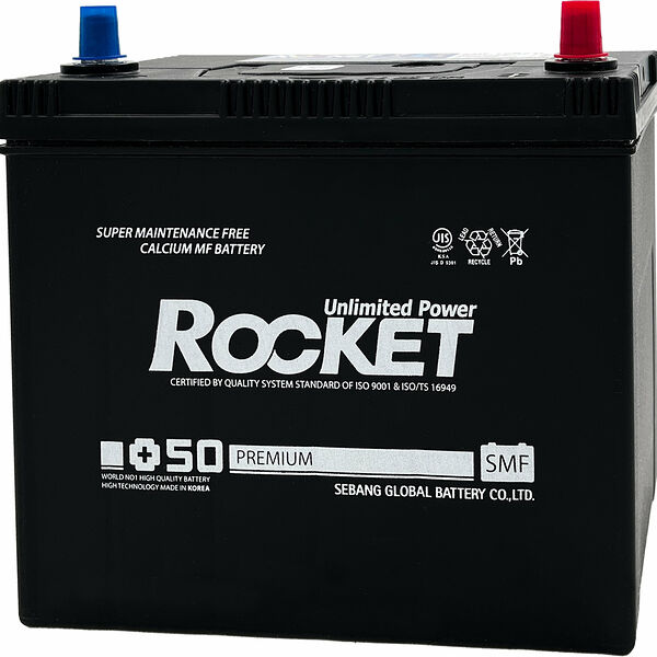 Аккумулятор ROCKET SMF 75B24L 55 Ач 520 А обратная полярность