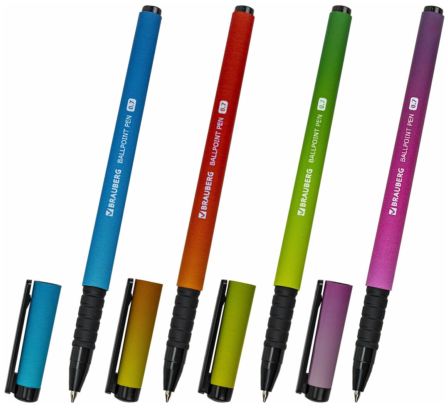 

Ручка шариковая BRAUBERG Grade neon soft touch grip, синий, 0,7мм, 1 шт., в ассортименте