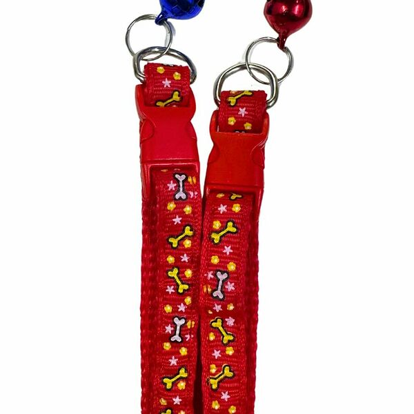 Ошейник косточки красный