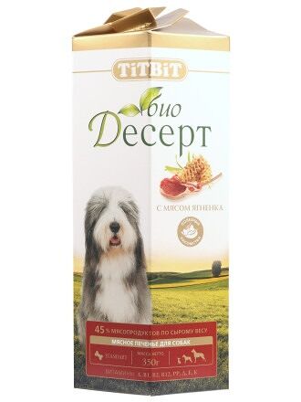 Лакомство для собак Titbit Био Десерт Печенье с мясом ягненка 350 г