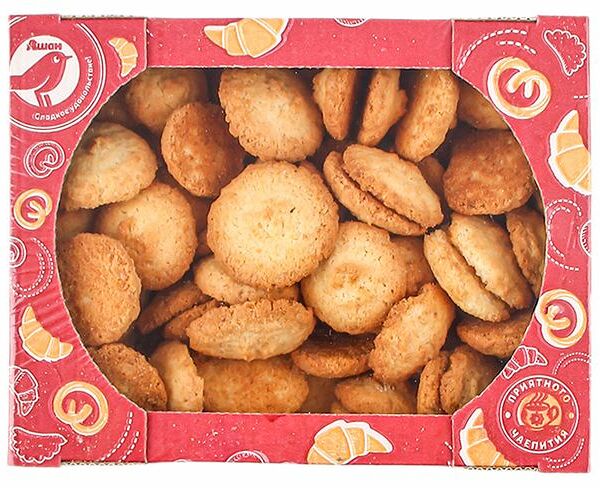 Печенье сдобное АШАН Красная птица Кокосовое, 400 г
