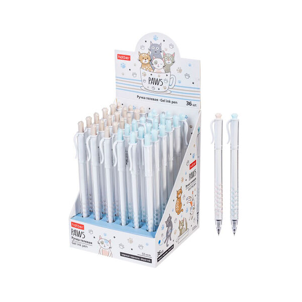 Ручка гелевая Hatber Paws/Лапки Черная GP_083713