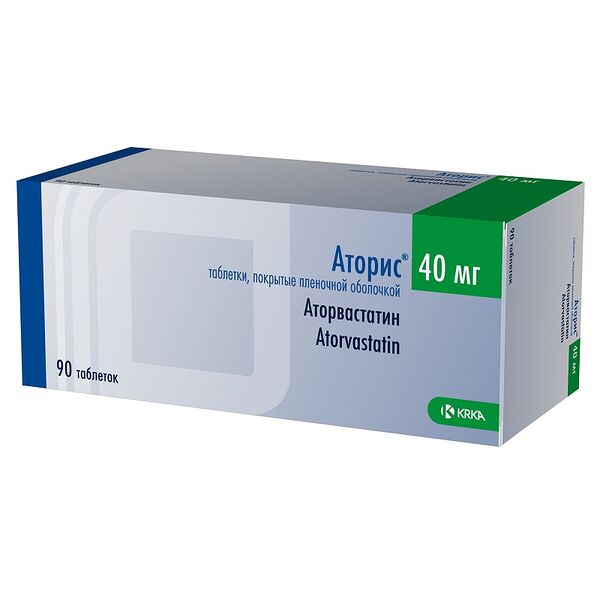 Аторис таблетки 40 мг 90 шт
