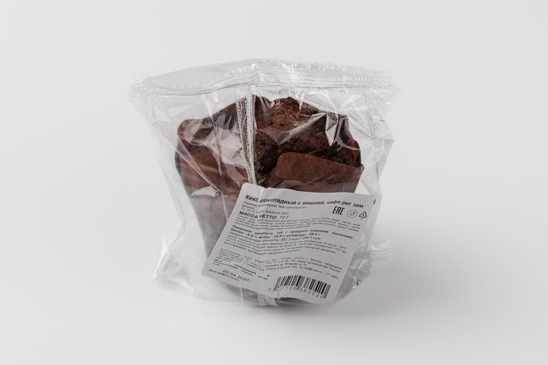 

Кекс ВкусВилл Кафе шоколадный с вишней замороженный 70 г