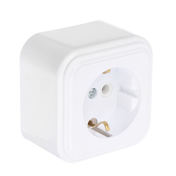 Forza розетка с заземляющим контактом ra 16-133-б, 250в, 16а, ip20, 65x65x41 мм, белая ухл4