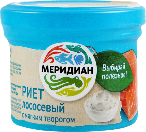 

Риет Меридиан лососевый с мягким творогом 100 г