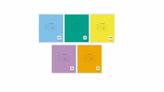 Тетрадь LISTOFF А5, скрепка, линия, 24л, цвет в ассортименте