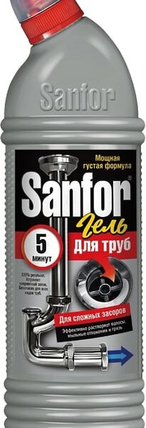 Средство чистящее Sanfor Сложные засоры для очистки канализационных труб 1кг