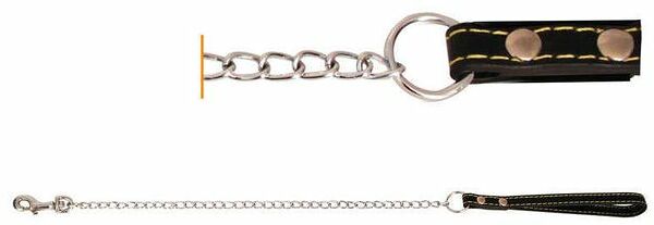 Triol поводок-цепь с кожаной ручкой 3мм.*110см.