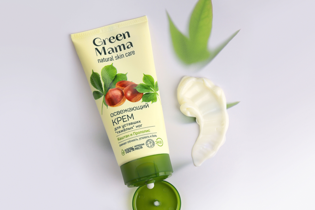 

Крем освежающий Green Mama для уставших ног Каштан и Прополис, 170 мл