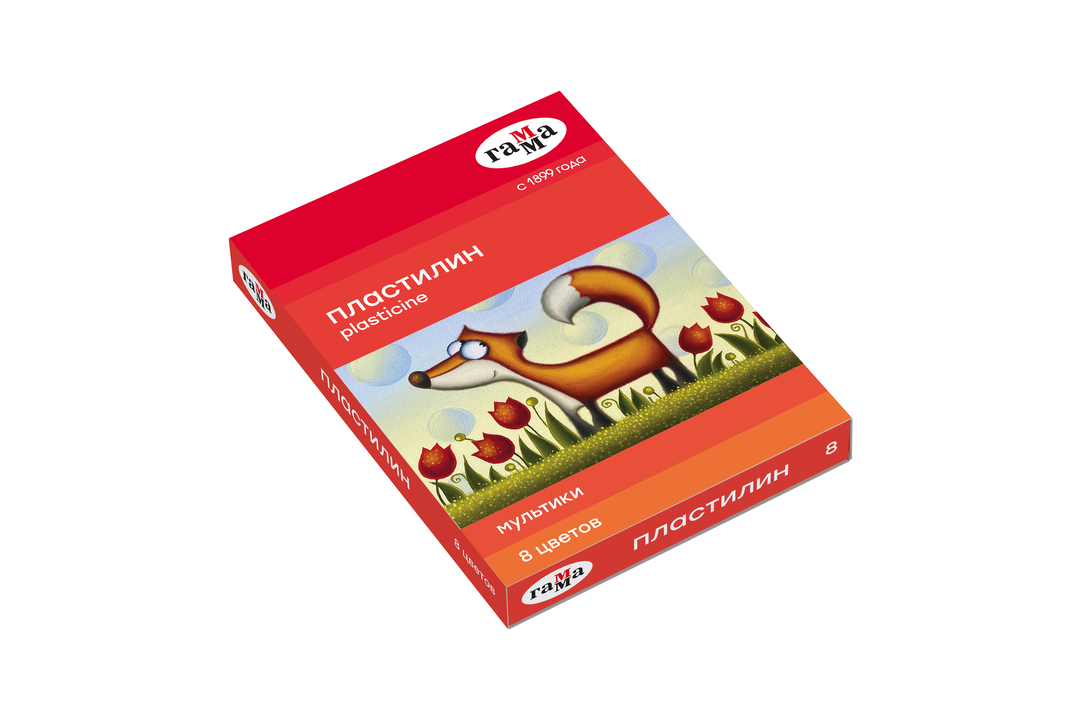 

Пластилин Гамма Мультики со стеком 8 цветов в ассортименте 1 упаковка