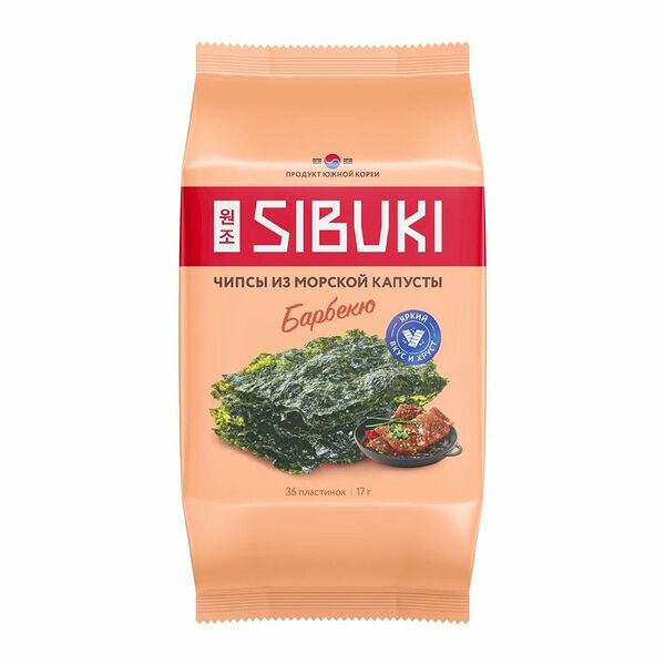 Чипсы Sibuki Барбекю из морской капусты, 17 г