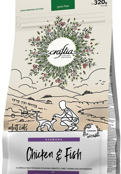 Сухой корм для кошек Craftia Harmona из курицы и рыбы 320г