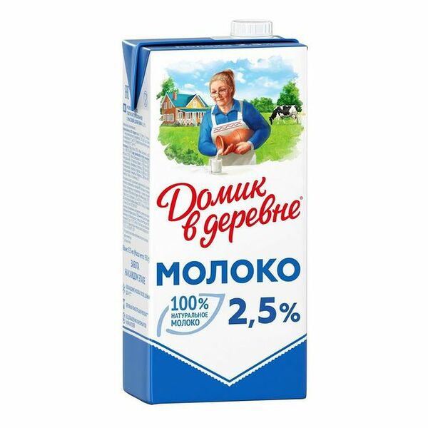 Молоко ультрапастеризованное Домик в деревне 2,5%