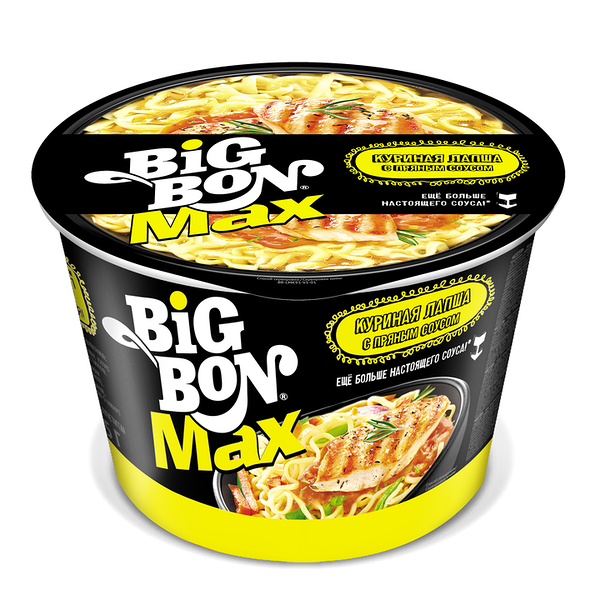 Лапша быстрого приготовления BigBon куриная с пряным соусом 95 г 