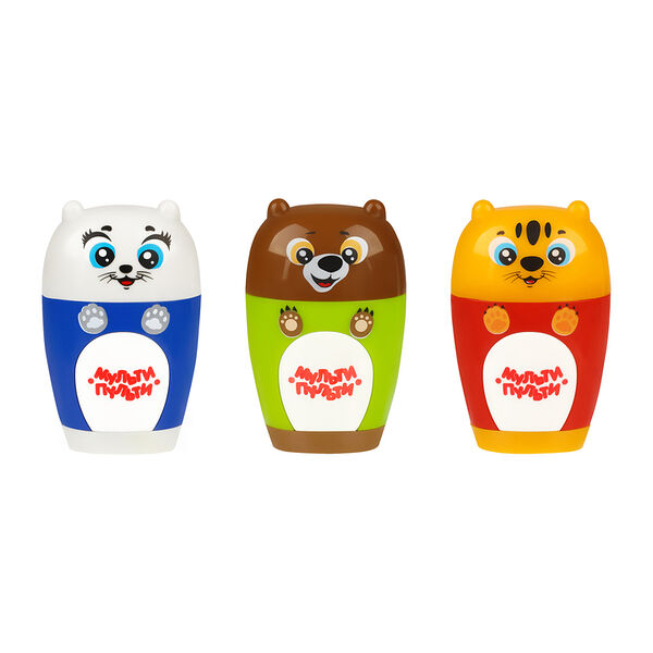 Точилка пластиковая с ластиком Мульти-Пульти Зверята 1 отверстие контейнер 1 шт в ассортименте