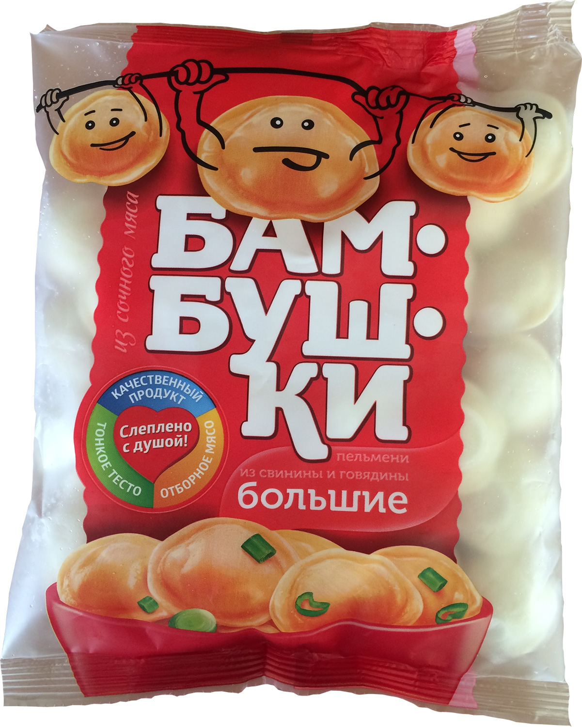 

Пельмени Бамбушки свинина и говядина большие